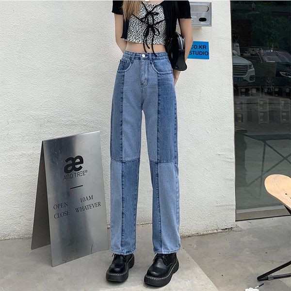 women's jeans ly varey lin summer women spliced patchwork denim streetwear vintage washed ladies high waist distressed, Blue
women's jeans ly varey lin summer women spliced patchwork denim streetwear vintage washed ladies high waist distressed, Blue
