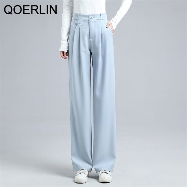 women straight palazzo pant high waist draped office suit pants elastic wide leg slant pocket casual trouser lady 210601, Black;white
women straight palazzo pant high waist draped office suit pants elastic wide leg slant pocket casual trouser lady 210601, Black;white