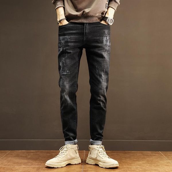 men's jeans daily wear classic style men black denim pencil pants autumn suit business casual slim straight trousers male clothing, Blue
men's jeans daily wear classic style men black denim pencil pants autumn suit business casual slim straight trousers male clothing, Blue