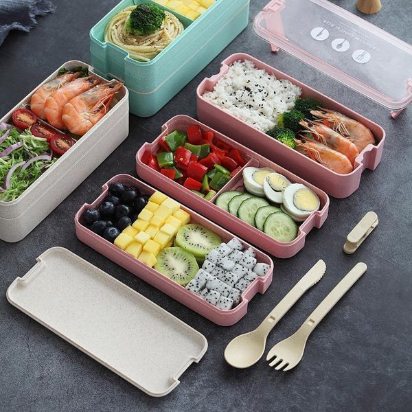 dinnerware sets 1000ml portable healthy material lunch box 3 layer wheat straw bento boxes microwave storage container foodbox
dinnerware sets 1000ml portable healthy material lunch box 3 layer wheat straw bento boxes microwave storage container foodbox