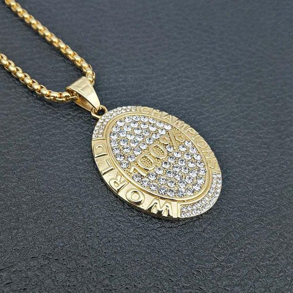 pendant necklaces iced out bling 100% world champion pendants necklace gold chain for men cubic zircon stainless steel jewelry, Silver
pendant necklaces iced out bling 100% world champion pendants necklace gold chain for men cubic zircon stainless steel jewelry, Silver
