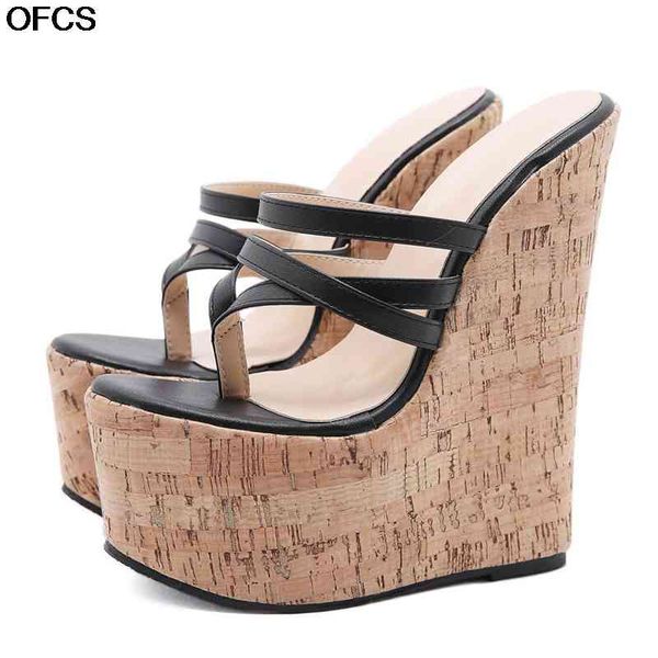 sandals 18cm high heels slippers super platform wedges narrow band pinch mules women shoes 9j4z, Black
sandals 18cm high heels slippers super platform wedges narrow band pinch mules women shoes 9j4z, Black