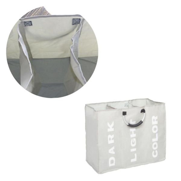 1pc laundry bag 3 slots folding dirty bin handled waterproof hamper (light grey) storage & organization
1pc laundry bag 3 slots folding dirty bin handled waterproof hamper (light grey) storage & organization