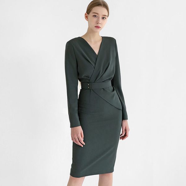 dresses women elegant fashion office lady work wear with belt midi bodycon e8ur d79s, Black;gray 
dresses women elegant fashion office lady work wear with belt midi bodycon e8ur d79s, Black;gray