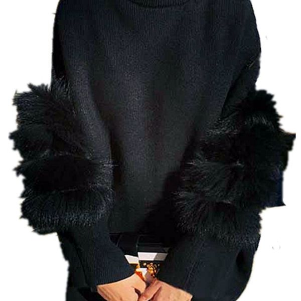 women's sweaters oversized sweater winter fur turtleneck zipper pull femme hiver black white women and pullovers 6unn, White;black
women's sweaters oversized sweater winter fur turtleneck zipper pull femme hiver black white women and pullovers 6unn, White;black