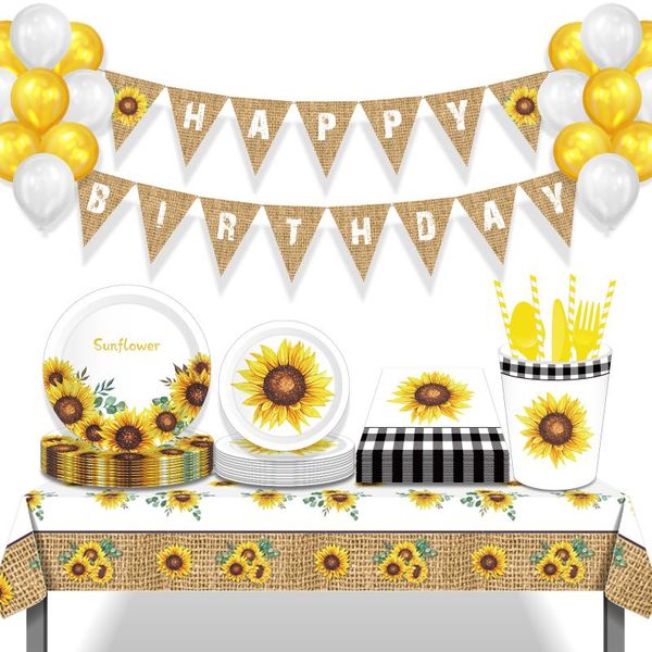 disposable dinnerware white summer sunflowers baby shower party tableware sets plates cups napkins balloons globos birthday decors
disposable dinnerware white summer sunflowers baby shower party tableware sets plates cups napkins balloons globos birthday decors