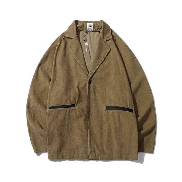 men's casual shirts japanese retro khaki corduroy suit jacket mens zipper pockets loose overalls high street single button autumn coat, White;black
men's casual shirts japanese retro khaki corduroy suit jacket mens zipper pockets loose overalls high street single button autumn coat, White;black
