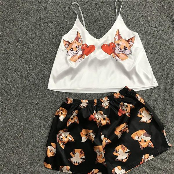 pajamas sets rayon animal printing womens sleepwears sleeveless v neck suspender shorts 2 pieces lingerie home clothes, Black;red
pajamas sets rayon animal printing womens sleepwears sleeveless v neck suspender shorts 2 pieces lingerie home clothes, Black;red