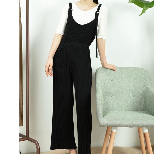 women's jumpsuits & rompers women solid color knitted jumpsuit overalls female casual retro wrinkle 2021 spring, Black;white
women's jumpsuits & rompers women solid color knitted jumpsuit overalls female casual retro wrinkle 2021 spring, Black;white