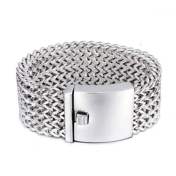 18mm wide silver plated multilayer chain mesh bracelet punk mens 316l titanium stainless steel biker bracelet bangle jewelry1, Black
18mm wide silver plated multilayer chain mesh bracelet punk mens 316l titanium stainless steel biker bracelet bangle jewelry1, Black