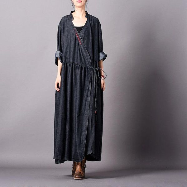 casual dresses 2021 female autumn and spring plus size denim literary retro embroidered solid color loose national wind dress, Black;gray
casual dresses 2021 female autumn and spring plus size denim literary retro embroidered solid color loose national wind dress, Black;gray