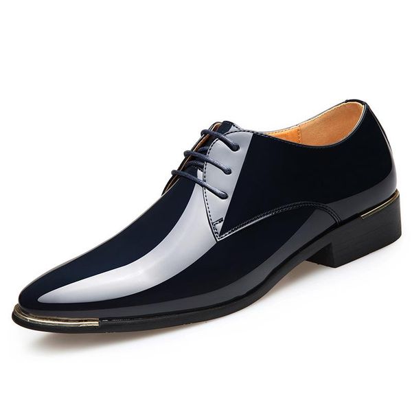 dress shoes fall style men's pointed toe lace-up business casual trendy fashion shiny leather large size, Black
dress shoes fall style men's pointed toe lace-up business casual trendy fashion shiny leather large size, Black