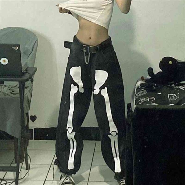 streetwear black skeleton printed punk women jeans harajuku loose goth pants hip hop baggy jeans denim trousers y2k clothes, Blue
streetwear black skeleton printed punk women jeans harajuku loose goth pants hip hop baggy jeans denim trousers y2k clothes, Blue