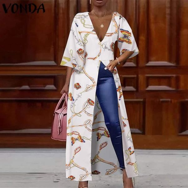 v neck 3/4 sleeve vonda fashion long blouses 2021 women casual vintage printed shirts plus size summer blusas 5xl women's &, White
v neck 3/4 sleeve vonda fashion long blouses 2021 women casual vintage printed shirts plus size summer blusas 5xl women's &, White