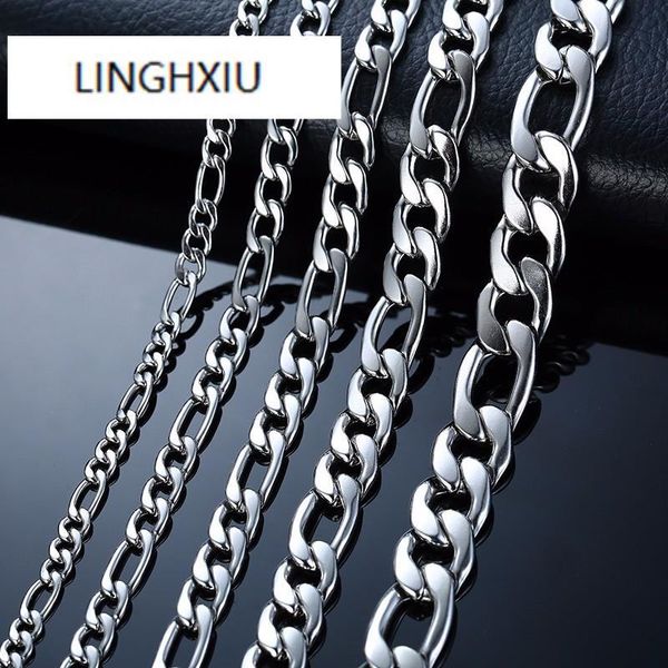 chains figaro link men's chain metal necklace stainles steel in silver color 6/7/10mm vintage hip hop jewelry
chains figaro link men's chain metal necklace stainles steel in silver color 6/7/10mm vintage hip hop jewelry