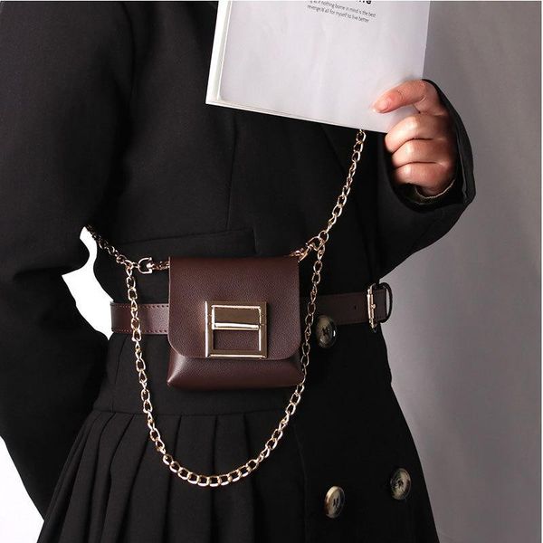 belts leather waist bag belt fashion all-match pin buckle for women removable golden chain alloy button jeans, Black;brown
belts leather waist bag belt fashion all-match pin buckle for women removable golden chain alloy button jeans, Black;brown
