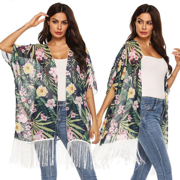 women's swimwear summer daisy chiffon beach cover up swim wear see through cardigan mujer print dress uv protection shirt clothing, White;black
women's swimwear summer daisy chiffon beach cover up swim wear see through cardigan mujer print dress uv protection shirt clothing, White;black
