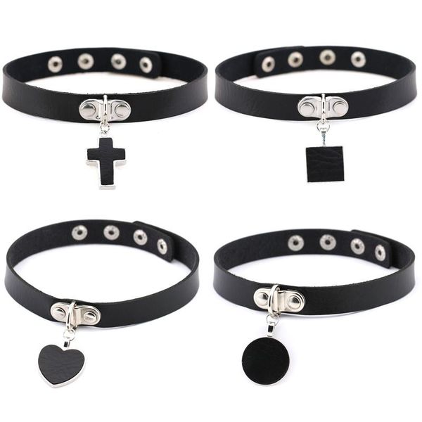 pendant necklaces diezi harajuku heart round bell cross leather necklace women punk gothic black pu choker jewelry, Silver
pendant necklaces diezi harajuku heart round bell cross leather necklace women punk gothic black pu choker jewelry, Silver
