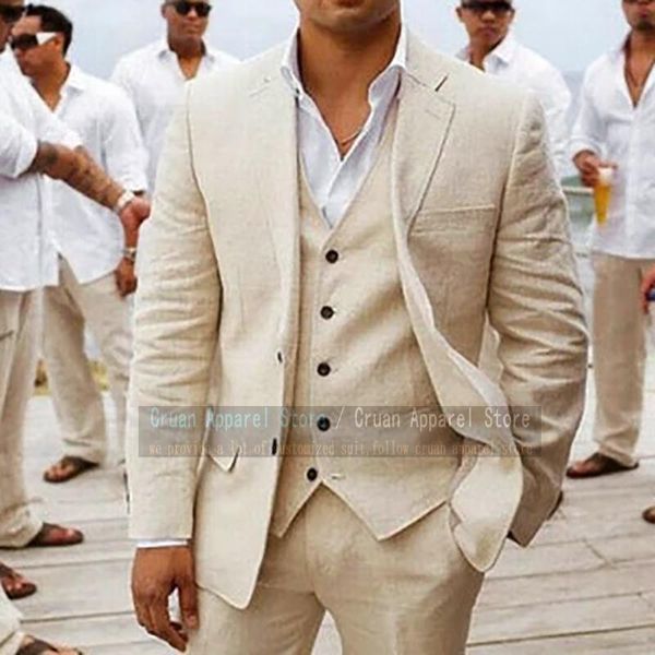 men's suits & blazers linen classic suit male blazer vest pants 3pcs slim fit beige beach wedding set man groom tuxedo casual outfit, White;black
men's suits & blazers linen classic suit male blazer vest pants 3pcs slim fit beige beach wedding set man groom tuxedo casual outfit, White;black