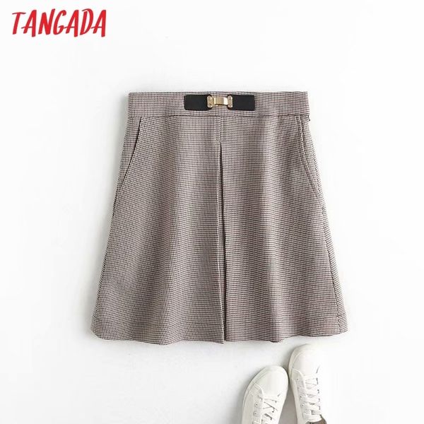 tangada 2021 autumn winter women plaid pattern thick skirts belt decorate zipper female mini skirt 4c51, Black
tangada 2021 autumn winter women plaid pattern thick skirts belt decorate zipper female mini skirt 4c51, Black