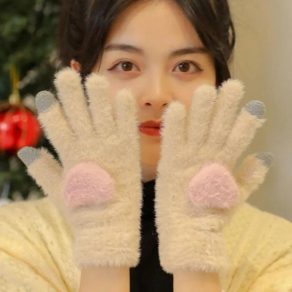 five fingers gloves 2 pairs/lot 2021 touch screen warm women cute three-dimensional love girls, Blue;gray
five fingers gloves 2 pairs/lot 2021 touch screen warm women cute three-dimensional love girls, Blue;gray