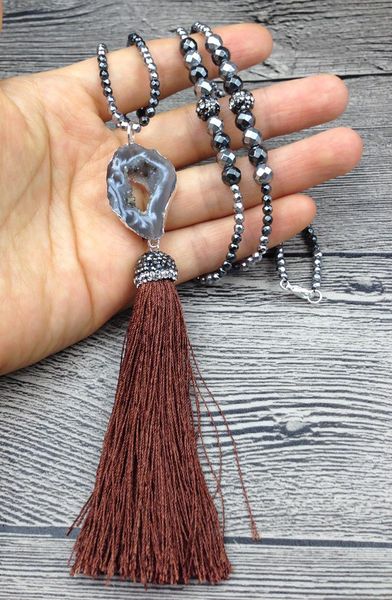 pendant necklaces ya2506 pave cz crystal cord tassel charm hematite stone beads necklace 30inch long, Silver
pendant necklaces ya2506 pave cz crystal cord tassel charm hematite stone beads necklace 30inch long, Silver