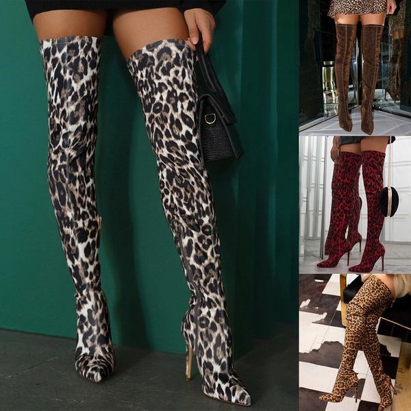 boots women platform thigh high chain decor heel stilettos faux stretch leather over the knee, Black
boots women platform thigh high chain decor heel stilettos faux stretch leather over the knee, Black