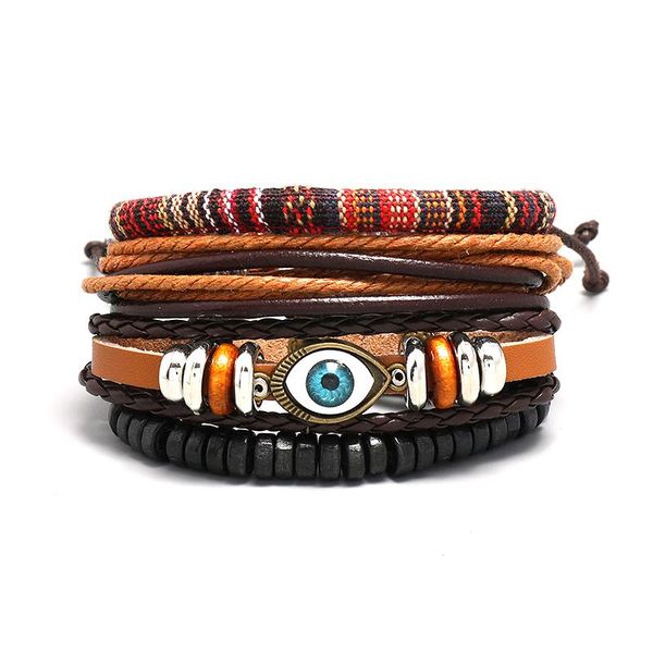bangle jessingshow vintage punk multilayer leather bracelet for men braided handmade rope wrap charms wood beads bangles 4pcs/set, Black
bangle jessingshow vintage punk multilayer leather bracelet for men braided handmade rope wrap charms wood beads bangles 4pcs/set, Black