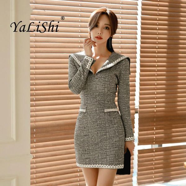 casual dresses solid autumn pencil dress 2021plus size women gray long sleeve sailor collar bow elegant office lady short vintage elbise, Black;gray
casual dresses solid autumn pencil dress 2021plus size women gray long sleeve sailor collar bow elegant office lady short vintage elbise, Black;gray