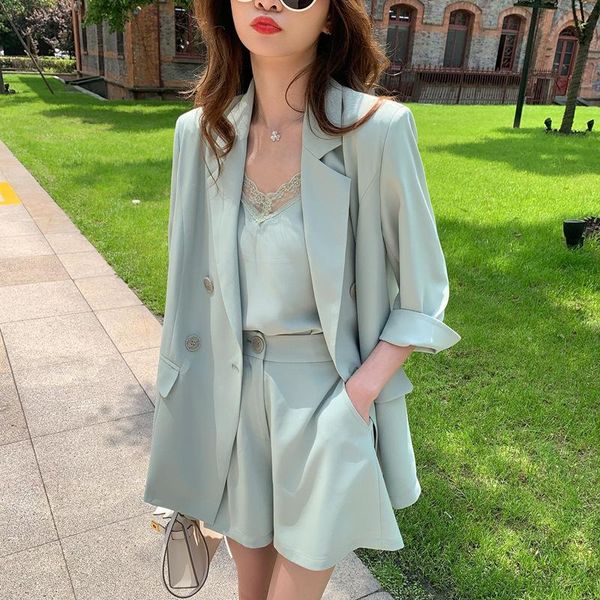 women's tracksuits tracksuit 3 piece set elegant fashion solid suit coat + strap shorts suits streetwear casual woman summer clothes ro, Gray
women's tracksuits tracksuit 3 piece set elegant fashion solid suit coat + strap shorts suits streetwear casual woman summer clothes ro, Gray