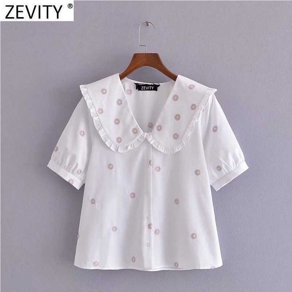 zevity women sweet floral embroidery casual smock blouse female short sleeve pleat ruffles shirts chic white chemise ls9258 210603
zevity women sweet floral embroidery casual smock blouse female short sleeve pleat ruffles shirts chic white chemise ls9258 210603