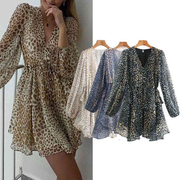casual dresses women 3 color leopard print dress v neck 2 layer muslin long sleeve slim waist chic mini mujer 1k50, Black;gray
casual dresses women 3 color leopard print dress v neck 2 layer muslin long sleeve slim waist chic mini mujer 1k50, Black;gray