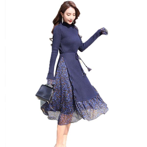 casual dresses knitted chiffon fake two spring dress women vestidos plus size 2021 speaker sleeve fashion long ladies, Black;gray
casual dresses knitted chiffon fake two spring dress women vestidos plus size 2021 speaker sleeve fashion long ladies, Black;gray