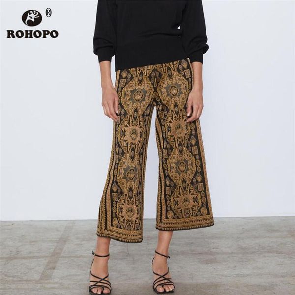 women's pants & capris rohopo high waist jacquard floral pant side welted pocket retro wide leg ladies vinatge full length bottom #9899, Black;white
women's pants & capris rohopo high waist jacquard floral pant side welted pocket retro wide leg ladies vinatge full length bottom #9899, Black;white