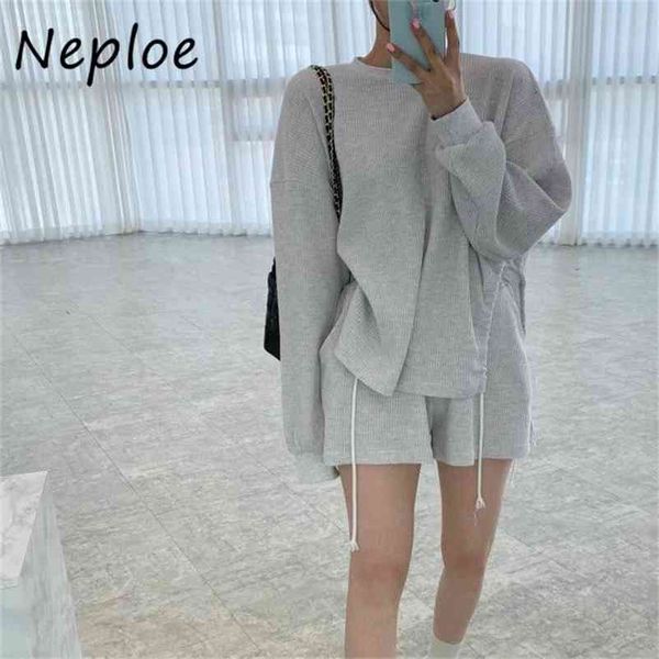 simple causal solid 2 pcs women set o neck pullover long sleeve + high waist hip elastic shorts spring suit soft 210422, White
simple causal solid 2 pcs women set o neck pullover long sleeve + high waist hip elastic shorts spring suit soft 210422, White