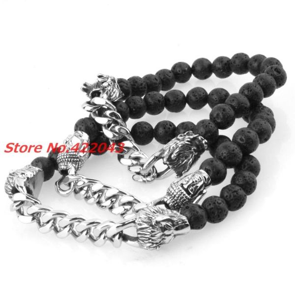 men's womens stainless steel 8mm lava buddha/lion/dragon stone beaded with silver color cuban bracelet bangles link, chain, Black
men's womens stainless steel 8mm lava buddha/lion/dragon stone beaded with silver color cuban bracelet bangles link, chain, Black