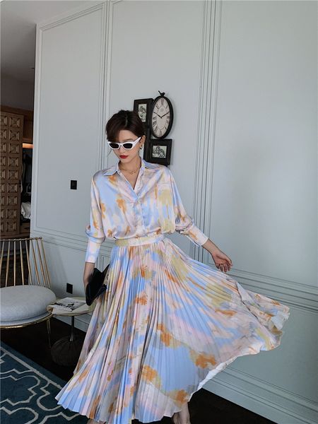 skirts tie dye pleated midi autumn blue long high waist womens swing korean fashion ladies skirt fall mqy6, Black
skirts tie dye pleated midi autumn blue long high waist womens swing korean fashion ladies skirt fall mqy6, Black