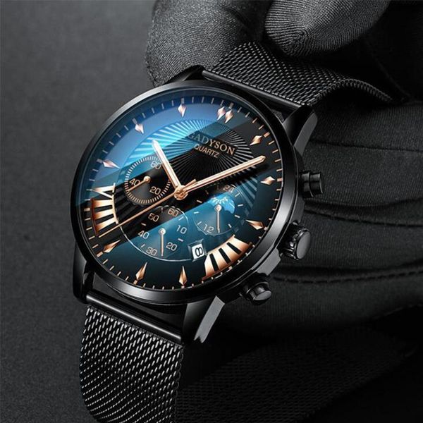 wristwatches men watch with stainless steel mesh strap leather sports calander quartz relogio masculino 4., Slivery;brown
wristwatches men watch with stainless steel mesh strap leather sports calander quartz relogio masculino 4., Slivery;brown