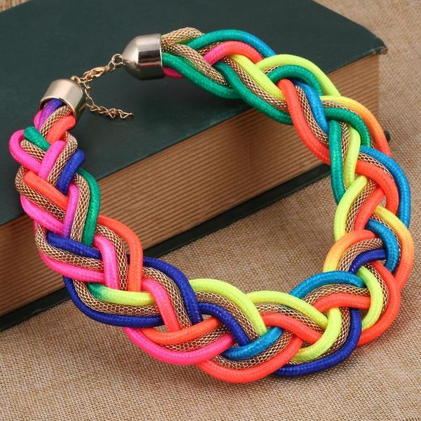 chokers cotton necklace neon shourouk chunky choker statement women weave metal chain braided short collier femme, Golden;silver
chokers cotton necklace neon shourouk chunky choker statement women weave metal chain braided short collier femme, Golden;silver