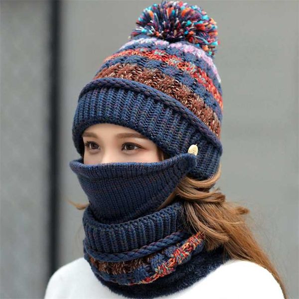 hat winter women's mask balaclava for girls scarf thick warm fleece inside knitted set 3pcs winter s 211119, Blue;gray 
hat winter women's mask balaclava for girls scarf thick warm fleece inside knitted set 3pcs winter s 211119, Blue;gray