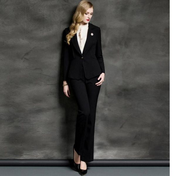 women pant suits western style black jacket + pants high-end custom ol professional ladies haute couture women's two piece, White
women pant suits western style black jacket + pants high-end custom ol professional ladies haute couture women's two piece, White
