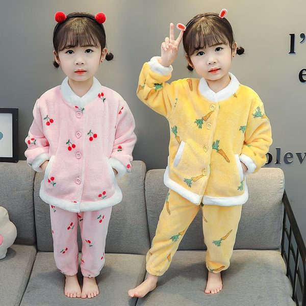 girl baby thicken keep warm home service suit flannel cute kids pajamas set winter cardigan children's sleepwear two-piece, Blue;red
girl baby thicken keep warm home service suit flannel cute kids pajamas set winter cardigan children's sleepwear two-piece, Blue;red