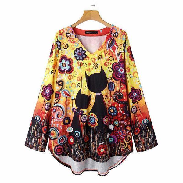 women's blouses & shirts printed blouse stylish asymmetrical casual long sleeve blusas female v neck tunic chemise plus size gue4, White
women's blouses & shirts printed blouse stylish asymmetrical casual long sleeve blusas female v neck tunic chemise plus size gue4, White