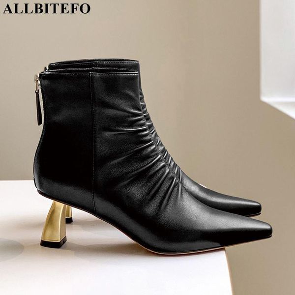 boots allbitefo gold heel genuine leather brand high heels women thick winter snow ankle for girls shoes, Black
boots allbitefo gold heel genuine leather brand high heels women thick winter snow ankle for girls shoes, Black