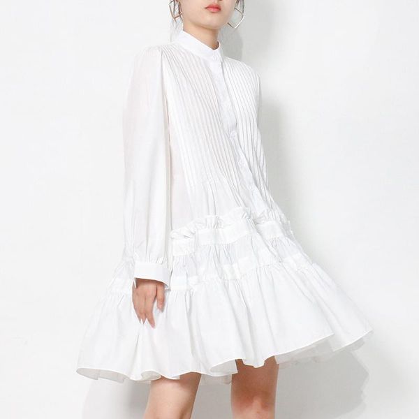 casual dresses loose for women stand collar long sleeve female pleated white shirt dress fashion clothing, Black;gray
casual dresses loose for women stand collar long sleeve female pleated white shirt dress fashion clothing, Black;gray