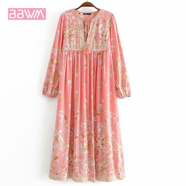 casual dresses v-neck long-sleeved national style pink plant sweet print tassel bohemian women's dress harajuku fresh beach resort chic, Black;gray
casual dresses v-neck long-sleeved national style pink plant sweet print tassel bohemian women's dress harajuku fresh beach resort chic, Black;gray