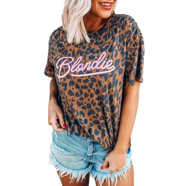 women's t-shirt comfortable leopard grain leisure feminist with pockets cotton polyester s-3xl fashion t shirts 2021, White 
women's t-shirt comfortable leopard grain leisure feminist with pockets cotton polyester s-3xl fashion t shirts 2021, White