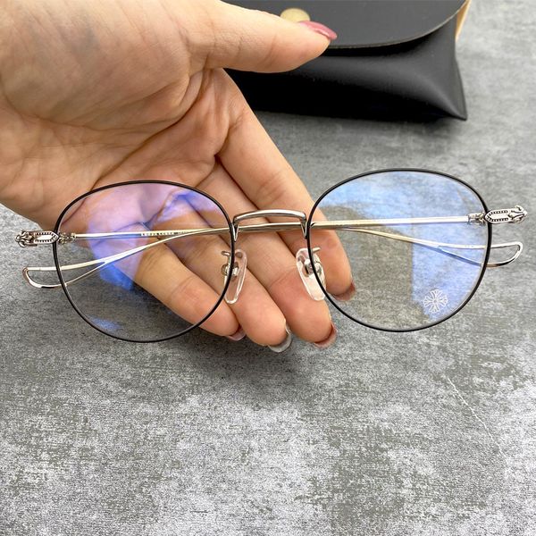 crosin sine metal round frame eyeglasses personality silver short sighted flat glasses for men and women, White;black
crosin sine metal round frame eyeglasses personality silver short sighted flat glasses for men and women, White;black