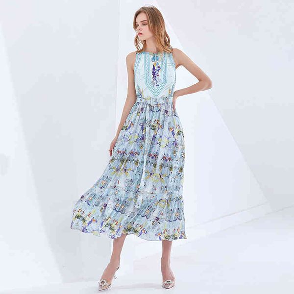 dresses spring print floral for women o neck sleeveless high waist maxi elegant es female fashion clothes, Black;gray
dresses spring print floral for women o neck sleeveless high waist maxi elegant es female fashion clothes, Black;gray