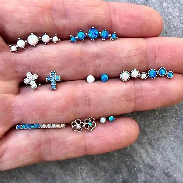 stud 7 pairs / set bohemian hollow flower cross round geometry gem silver earrings women exquisite clothing jewelry, Golden;silver
stud 7 pairs / set bohemian hollow flower cross round geometry gem silver earrings women exquisite clothing jewelry, Golden;silver